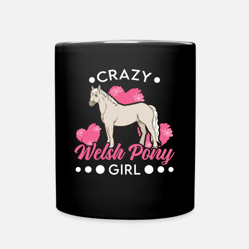 Verrücktes Welsh Pony Mädchen - Tasse einfarbig - Schwarz
