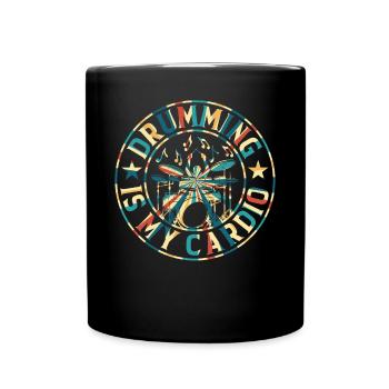 Drum Player Drummer - Drumming Is My Cardio - Full Colour Mug - black - Front