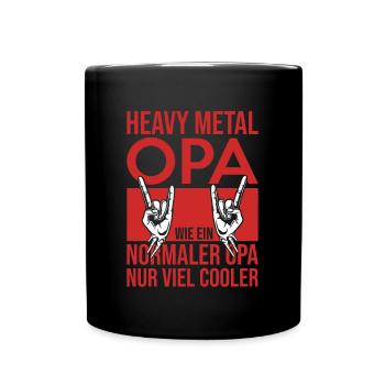 Musik Heavy Metal Band Opa Rock - Tasse einfarbig - Schwarz - Vorne