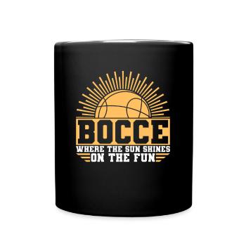 Boccia Wo die Sonne auf Spaß scheint Boccia-Ball - Tasse einfarbig - Schwarz - Vorne