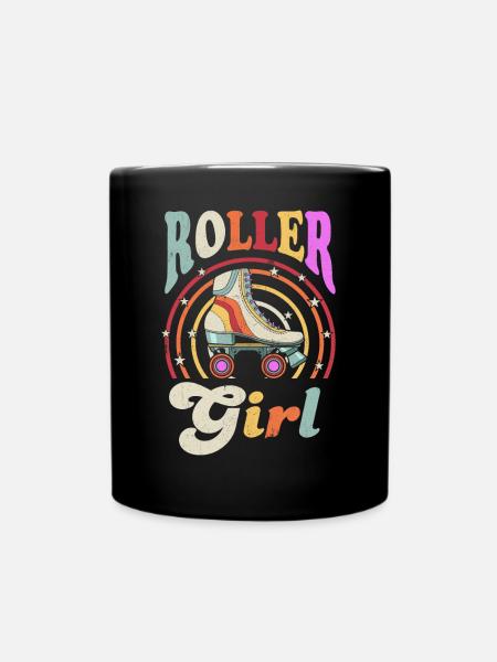 Roller Girl Retro Roller Derby Roller Skating Girl - Tasse einfarbig - Schwarz