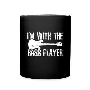 Bassist Gitarre Paar Freundin Vintage - Tasse einfarbig - Schwarz - Vorne