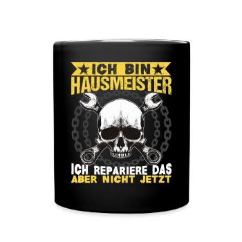Haustechniker Hausmeister ich repariere das - Tasse einfarbig - Schwarz - Vorne