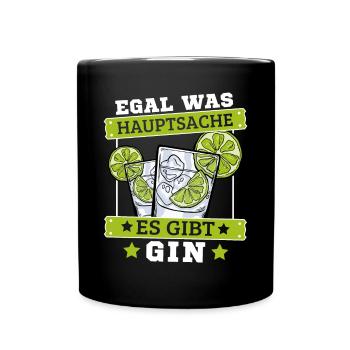 Gin Cocktail Egal was hauptsache es gibt Gin - Tasse einfarbig - Schwarz - Vorne