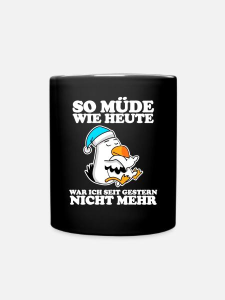 Müde Spruch lustig Schlafen Ausschlafen Faul - Tasse einfarbig - Schwarz
