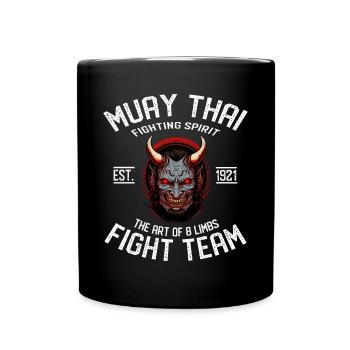 Muay Thai Oni-Krieger - Geschützt durch Muay Thai - Tasse einfarbig - Schwarz - Vorne