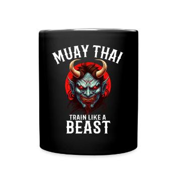 Muay Thai Oni Dämon - MMA Combat Sports - Tasse einfarbig - Schwarz - Vorne
