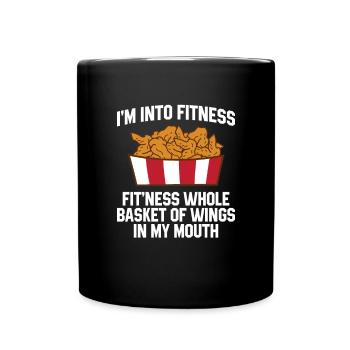Chicken Wings Funny Food Lover Chicken Wings - Full Colour Mug - black - Front