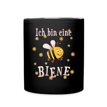 Ich bin eine Biene - Tasse einfarbig - Schwarz - Vorne