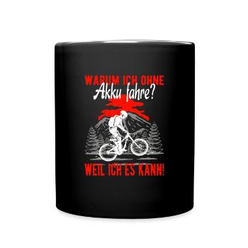 Fahrrad MTB fahren ohne Akku - Real Downhill - Tasse einfarbig - Schwarz - Vorne