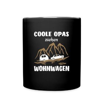 Wohnwagen Opa - Tasse einfarbig - Schwarz - Vorne