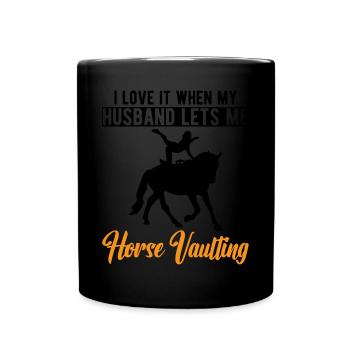 Drôle de cavalier Cheval Femme Sauteuse - Mug uni - noir - Devant