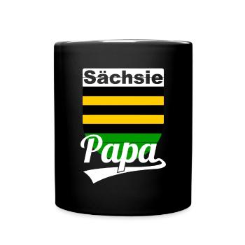 Sächsie Papa Vatertag Sachsen - Tasse einfarbig - Schwarz - Vorne