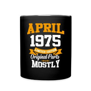 April 1975 Vintage Birthday Gift - Full Colour Mug - black - Front