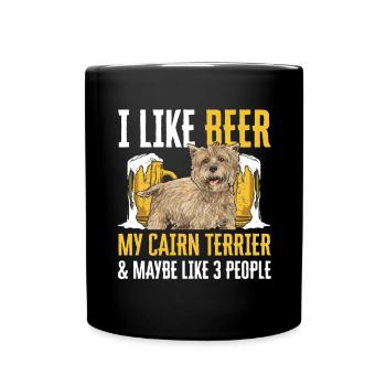 Cairn Terrier Hund - Tasse einfarbig - Schwarz - Vorne