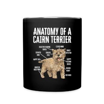 Cairn Terrier Hund - Tasse einfarbig - Schwarz - Vorne