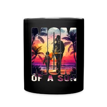Mother with a son Mother's Day Beach Mama Child - Full Colour Mug - black - Front