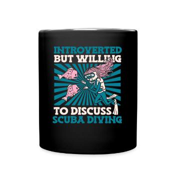 Introverti mais prêt à discuter de plongée sous-marine - Mug uni - noir - Devant
