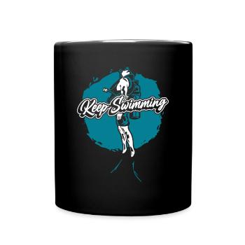 Gardez la natation Masque de plongée Diving Fins Diver - Mug uni - noir - Devant