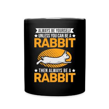 Rabbit Rabbit Rabbit - Full Colour Mug - black - Front