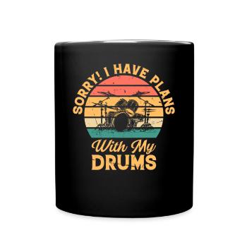 Pardon! J’ai des projets avec ma batterie - Drum Player - Mug uni - noir - Devant