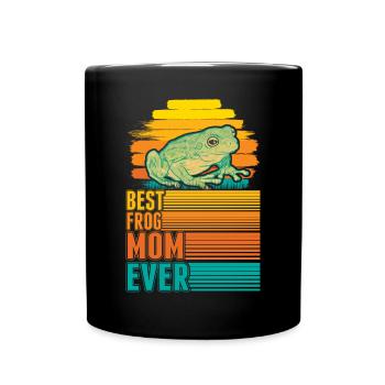Beste Frosch Mama - Tasse einfarbig - Schwarz - Vorne