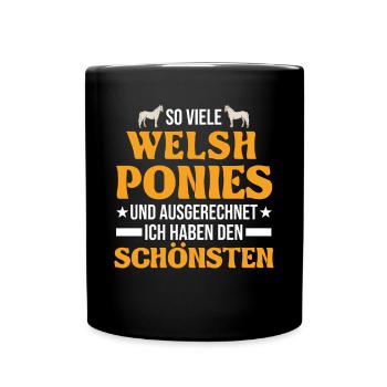 Welsh Pony Reiterin - Tasse einfarbig - Schwarz - Vorne