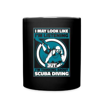 But I Think About Scuba Diving Goggles - Full Colour Mug - black - Front