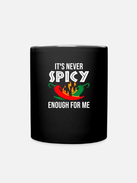 Red Hot Chili Spicy Pepper Food Lover Chilli - Full Colour Mug - black