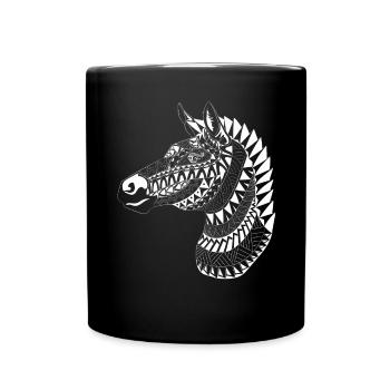 Maori Zebra Head - Full Colour Mug - black - Front