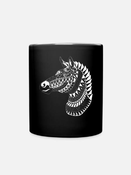 Maori Zebra Head - Full Colour Mug - black