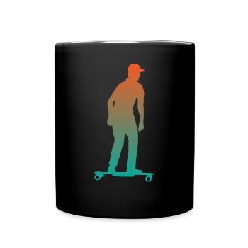 E-Skateboard Elektro-Skateboard Skater Geschenk - Tasse einfarbig - Schwarz - Vorne
