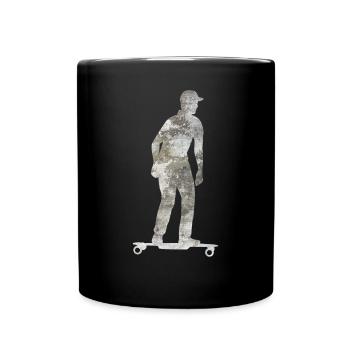 E-Skateboard Elektro-Skateboard Skater Geschenk - Tasse einfarbig - Schwarz - Vorne