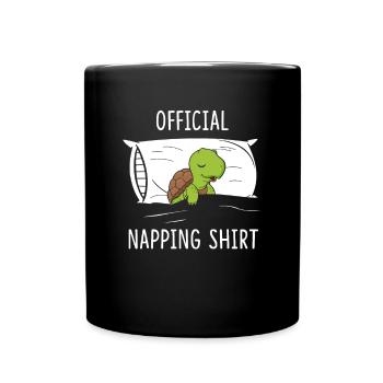 Chemise de sieste officielle Pyjama tortue - Mug uni - noir - Devant