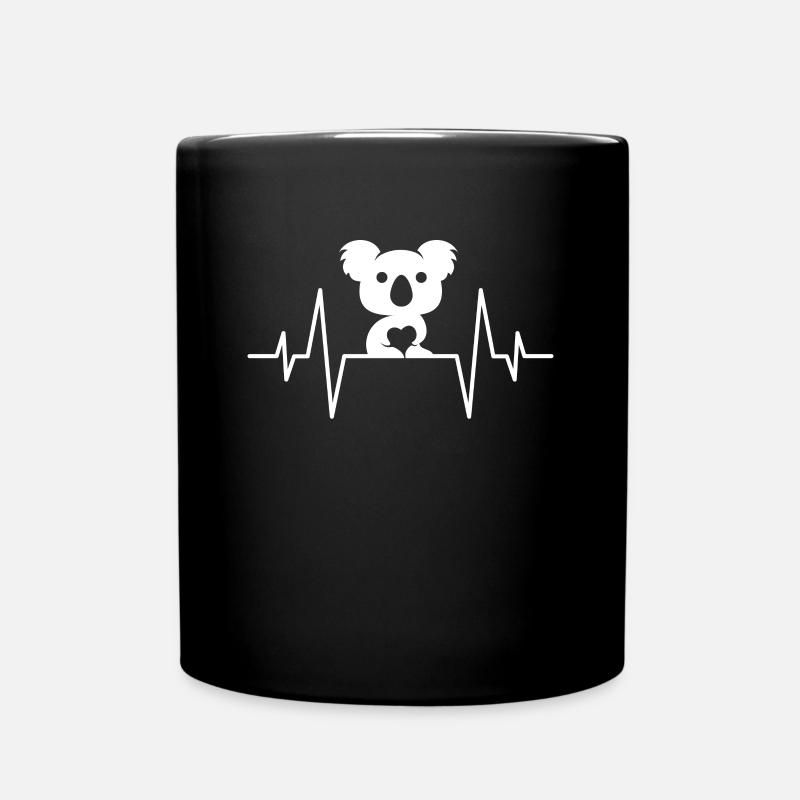 Koala Herzschlag - Tasse einfarbig - Schwarz