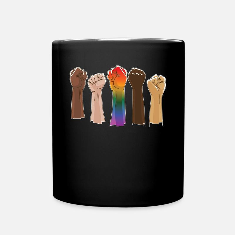 Poing levé, unité de puissance noire, - Mug uni - noir