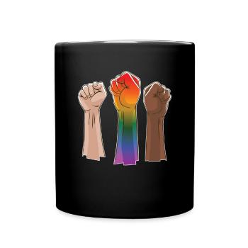 Rainbow Faust steigen zusammen Black - Tasse einfarbig - Schwarz - Vorne