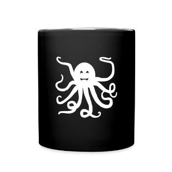 Octopus Tie Dye Festival Raver Funny Groovy Animal - Full Colour Mug - black - Front