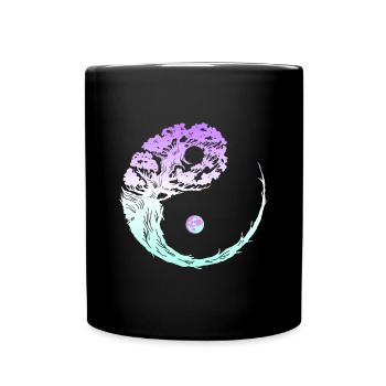 Yin Yang Bonsai Tree Japanese Gardening Zen Buddhi - Full Colour Mug - black - Front
