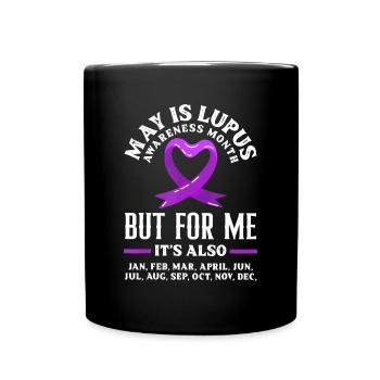 Lila Schleife Lupus Krieger Lupus Kämpfer Lupus Aw - Tasse einfarbig - Schwarz - Vorne
