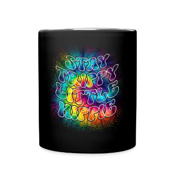 Hippie Peace Tie Dye - Full Colour Mug - black - Front