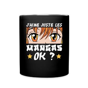 J'Aime Juste Les Mangas - Mug uni - noir - Devant