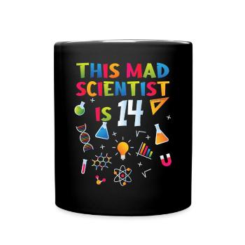 14th Birthday - Science Birthday - Full Colour Mug - black - Front