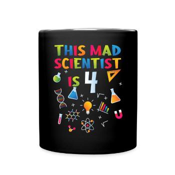 4th Birthday - Science Birthday - Full Colour Mug - black - Front