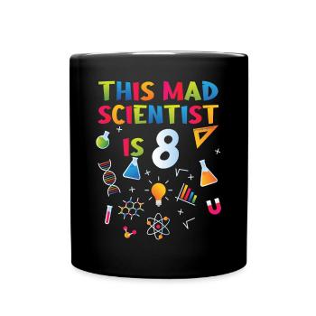8th Birthday - Science Birthday - Full Colour Mug - black - Front