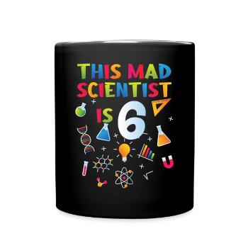 6th Birthday - Science Birthday - Full Colour Mug - black - Front