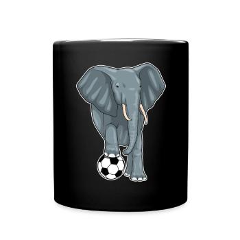 Elephant Football Player Football - Full Colour Mug - black - Front