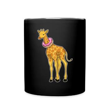Giraffe Donut - Full Colour Mug - black - Front