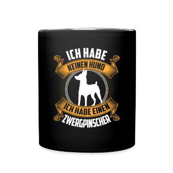 Ich habe einen Zwergpinscher Rehpinscher - Tasse einfarbig - Schwarz - Vorne