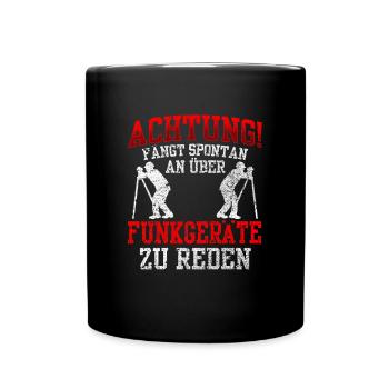 Amateurfunker redet spontan Hobbyfunker - Tasse einfarbig - Schwarz - Vorne